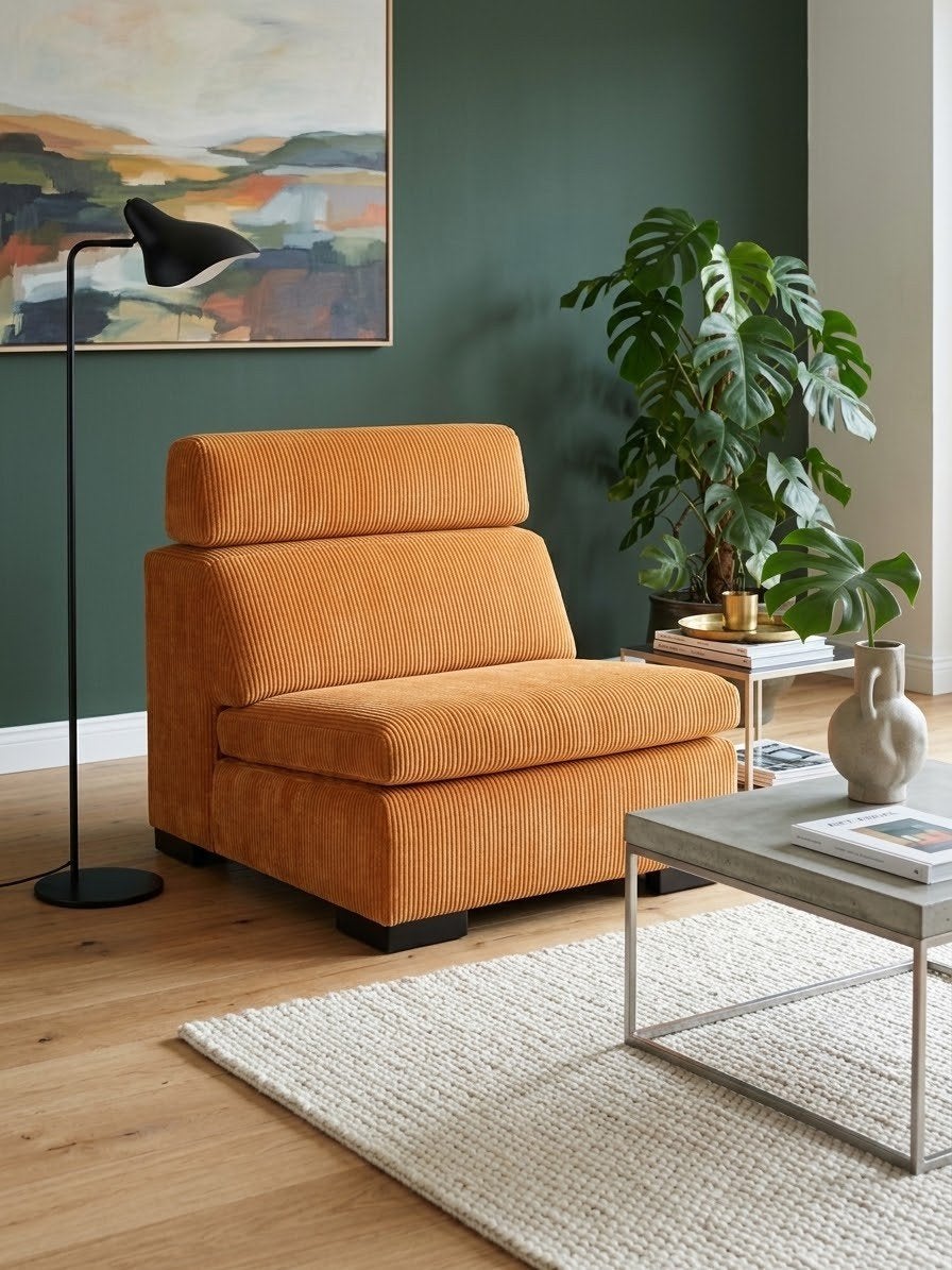 Leolux Loveseat in Licht Oranje Corduroy - Funky Design, Ophalen of Verzenden, Gebruikt, Stof, Funky, Modern, Design