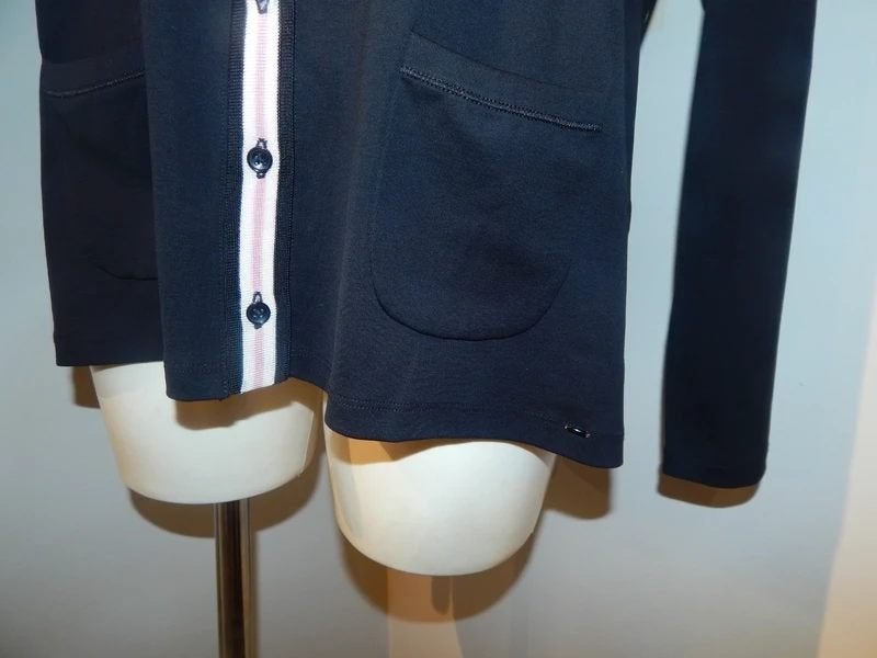 Marccain zwart vest kleur band afwerking zakjes N7/46, Verzenden, Zwart, Maat 46/48 (XL) of groter, Zo goed als nieuw
