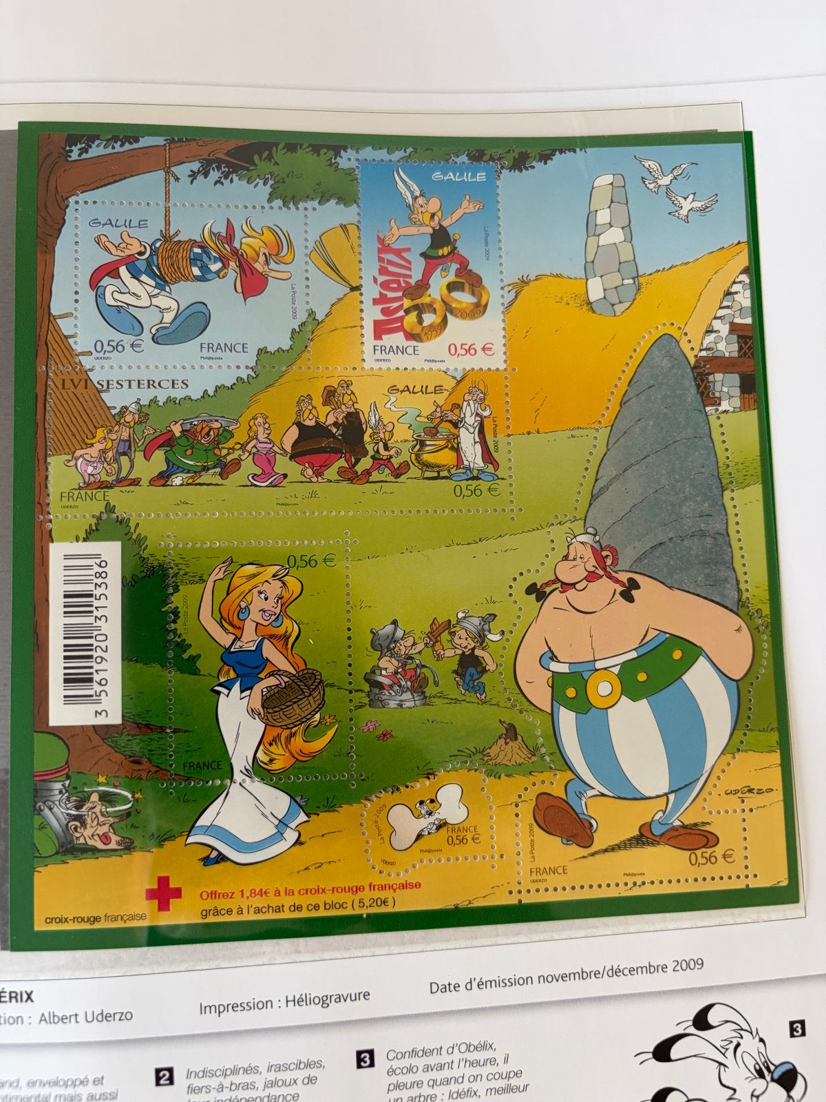 Asterix en Obelix postzegelvel - Frankrijk 2009, Ophalen of Verzenden