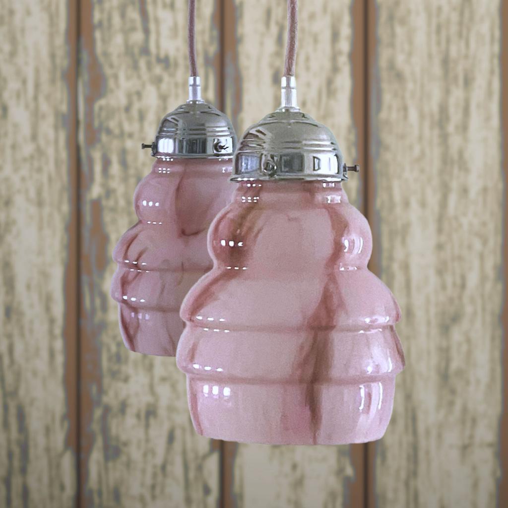 Set vintage hanglampen ArtDeco Pagode, Antiek en Kunst, Antiek | Lampen, Ophalen of Verzenden