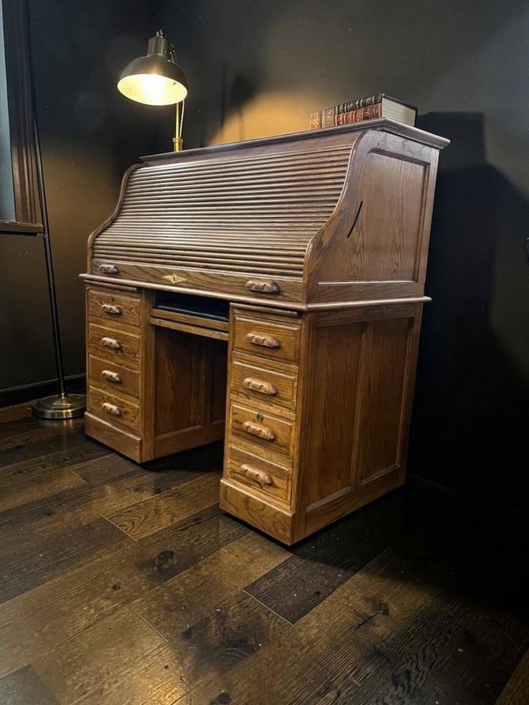 vintage Amerikaanse bureau met rolluik / schrijftafel, Ophalen