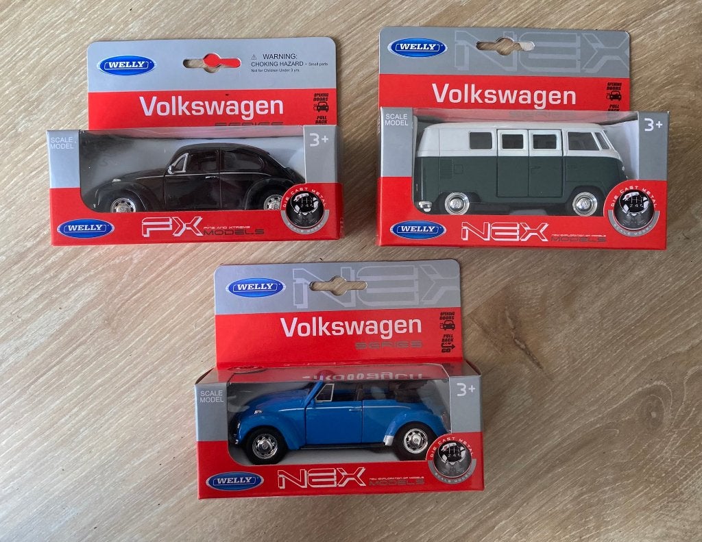 Welly Volkswagen schaalmodellen - Kever , Busje en Cabrio, Verzenden, Nieuw, Auto, Overige merken