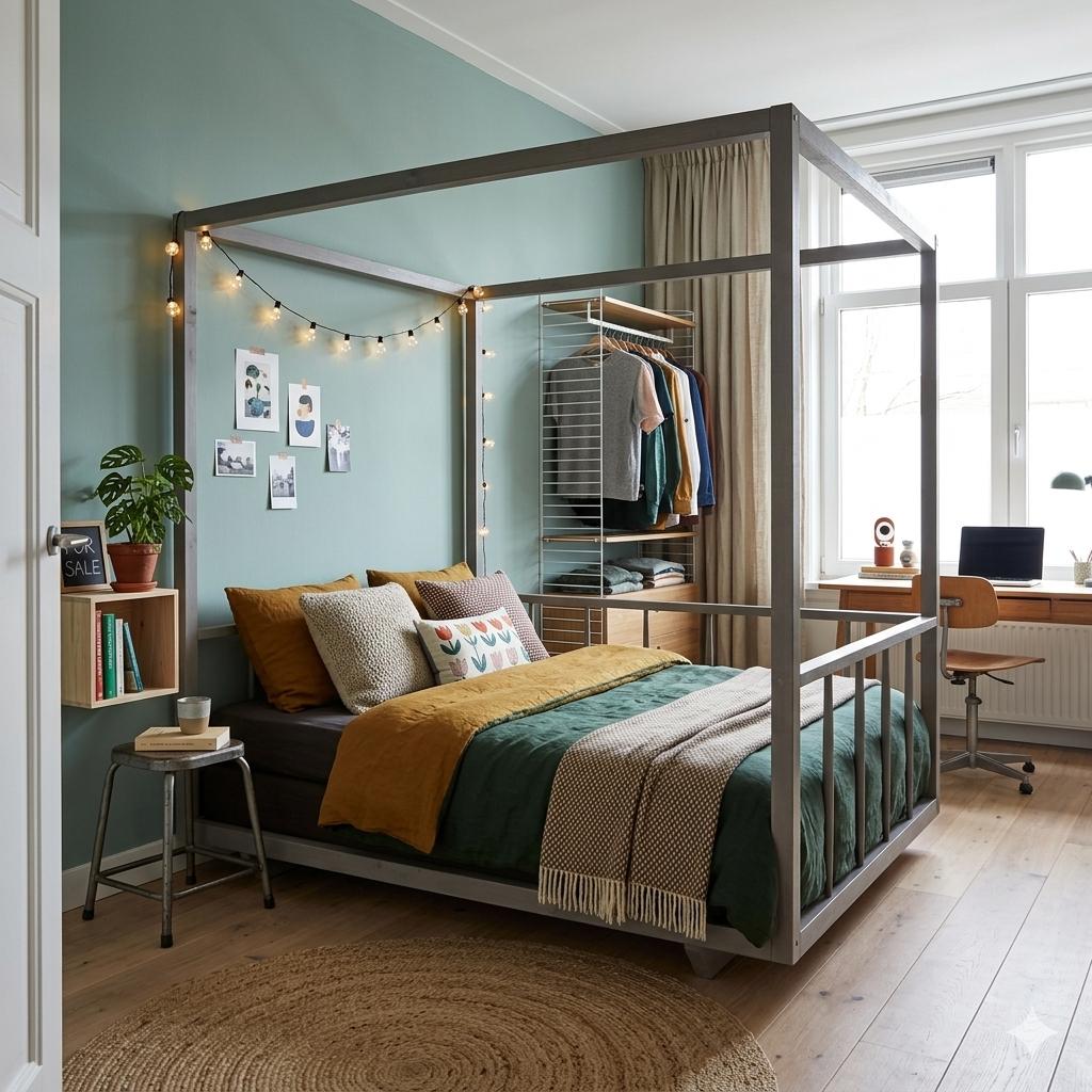 Designklassieker: IKEA PS Veranda bed vintage massief hout, Ophalen, Eenpersoons, Zo goed als nieuw, 120 cm