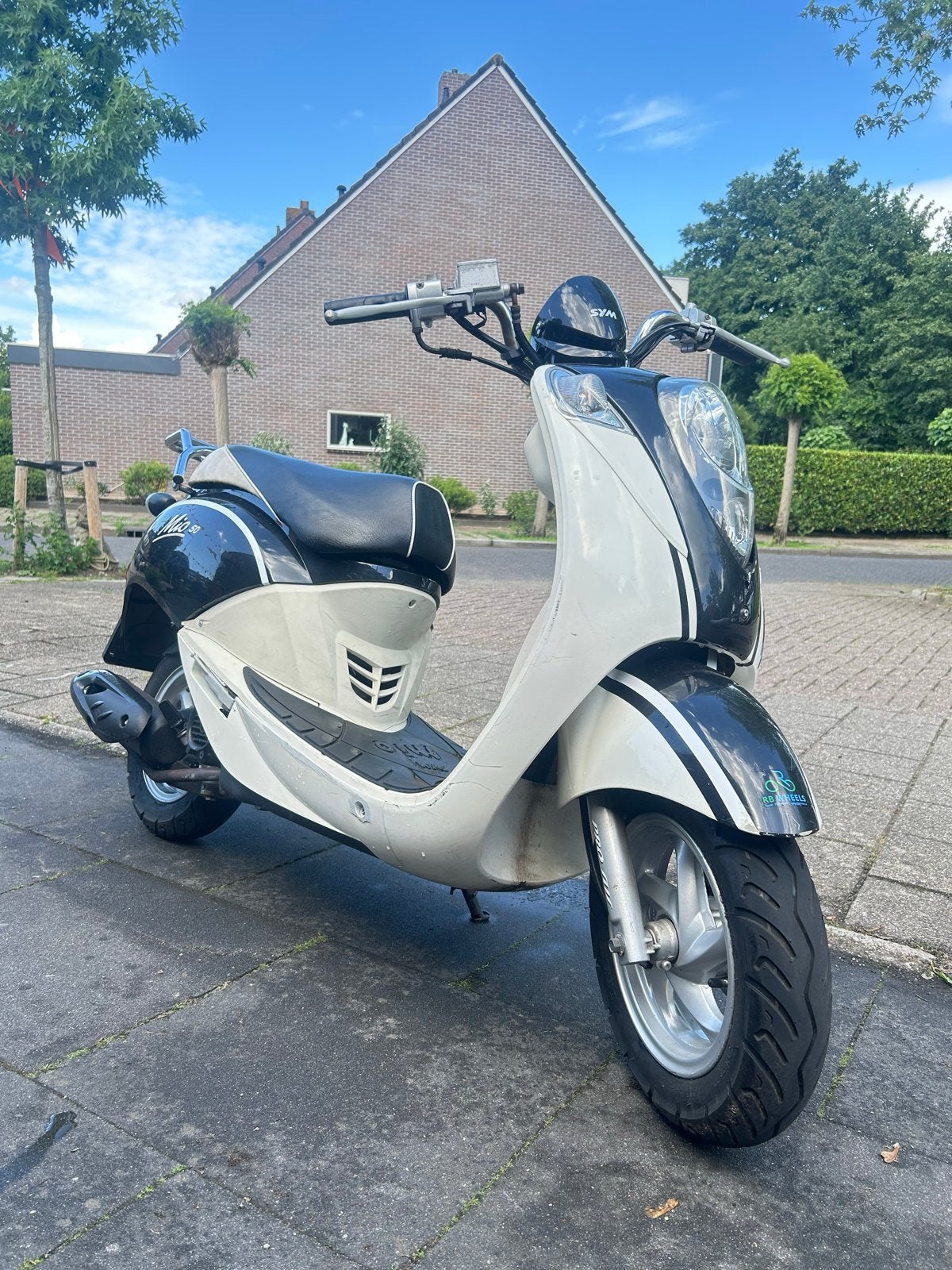 Sym Mio 50 Scooter - Zwart/Wit, Ophalen, Gebruikt, Benzine, SYM