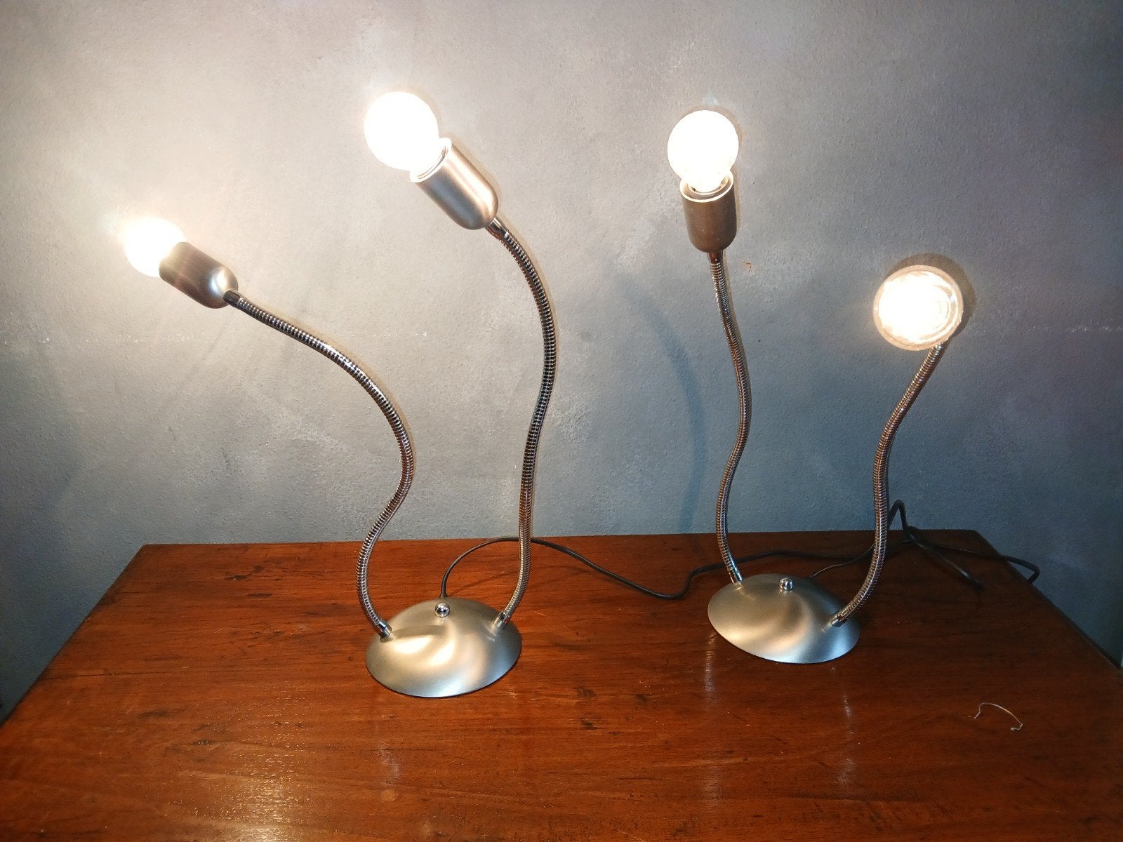 Set! 2 Vintage Mobo Light Designlampen Tafel/Wand/Plafon, Bureaulamp, Gebruikt, Overige merken, Metaal