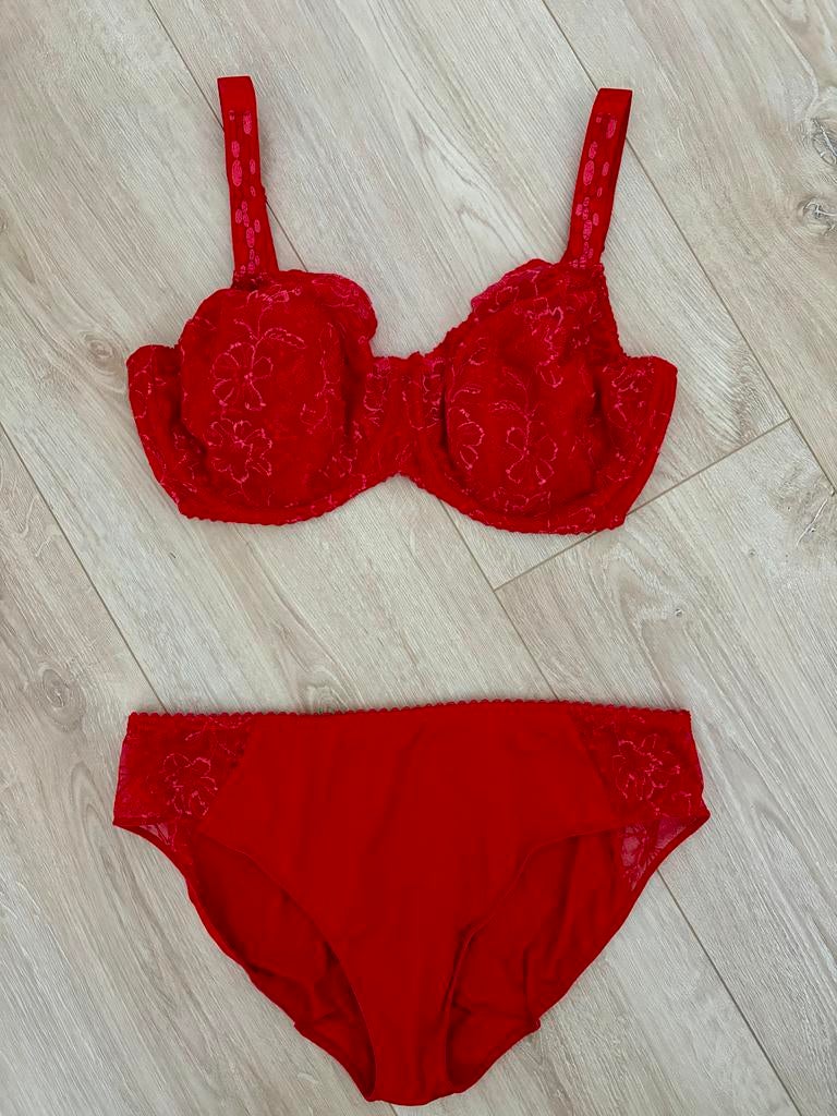 Prima Donna Alara Lingerie Set - BH 80F & Slip 44, Ophalen of Verzenden, Rood, Setje