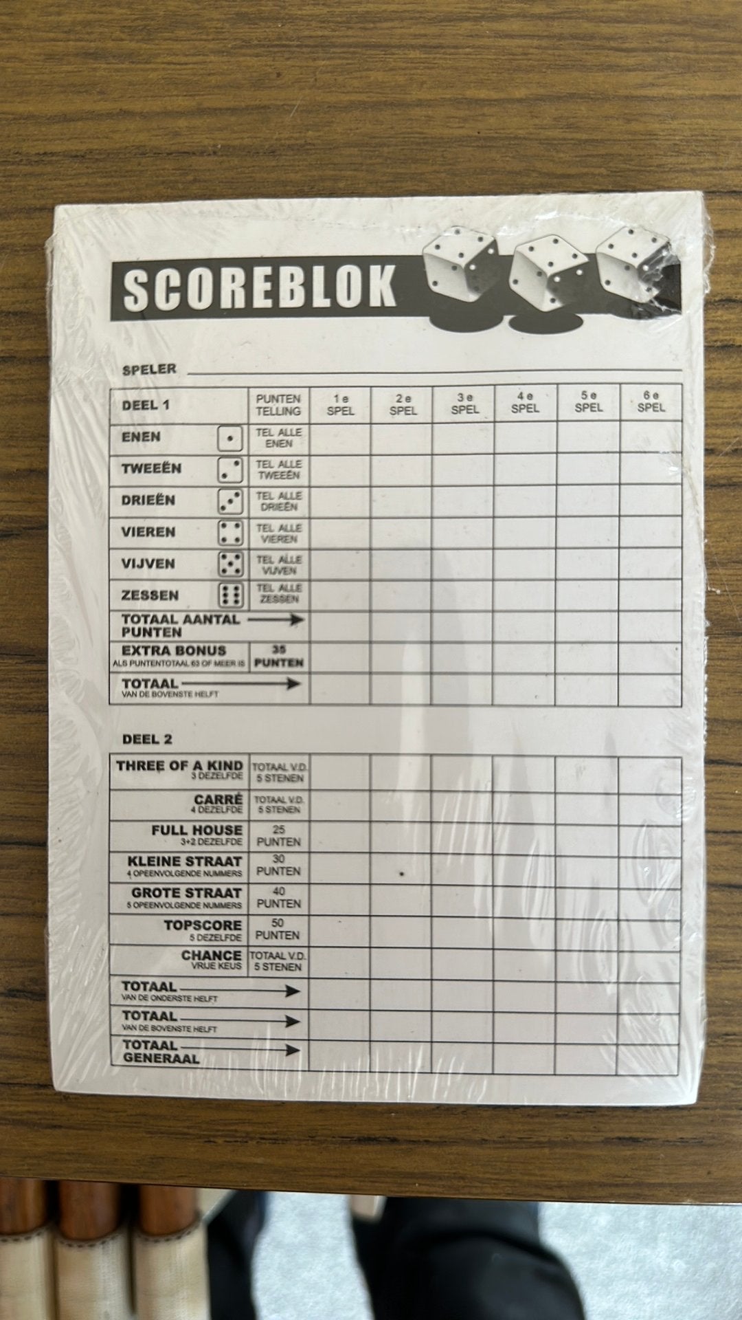 Yahtzee Score block, Ophalen of Verzenden, Nieuw
