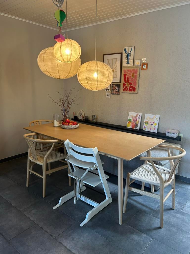 Eettafel Sissyboy met 3 stoelen en Studio LIVIT eetkamerbank, Ophalen, Gebruikt, 50 tot 100 cm, Vijf personen of meer
