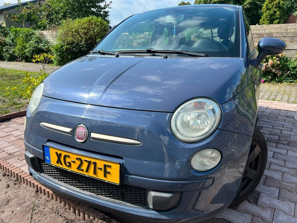 Fiat 500 0.9 Twinair 2011 Blauw, Auto's, Voorwielaandrijving, Euro 5, Leder en Stof, 905 kg