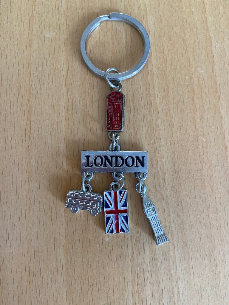London Sleutelhanger met Big Ben, Bus en Telefooncel, Ophalen of Verzenden, Gebruikt, Stad of Land