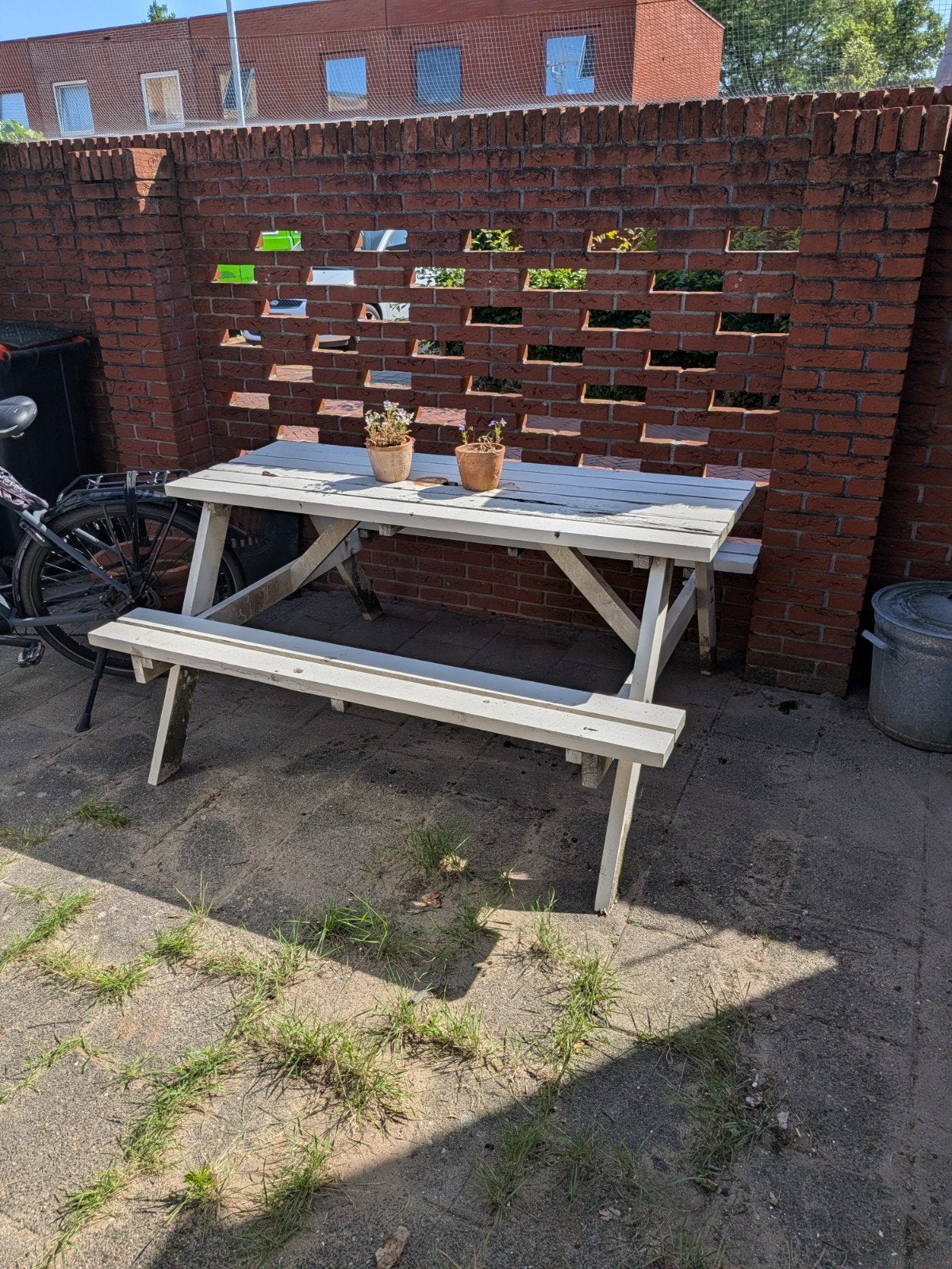 Picknicktafel Opknappertje!, Ophalen, Gebruikt, Rechthoekig, Hout