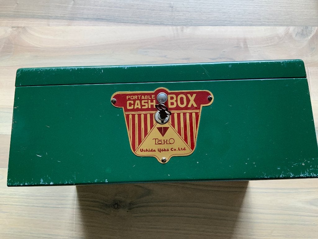Vintage metalen geldkistje., Ophalen of Verzenden