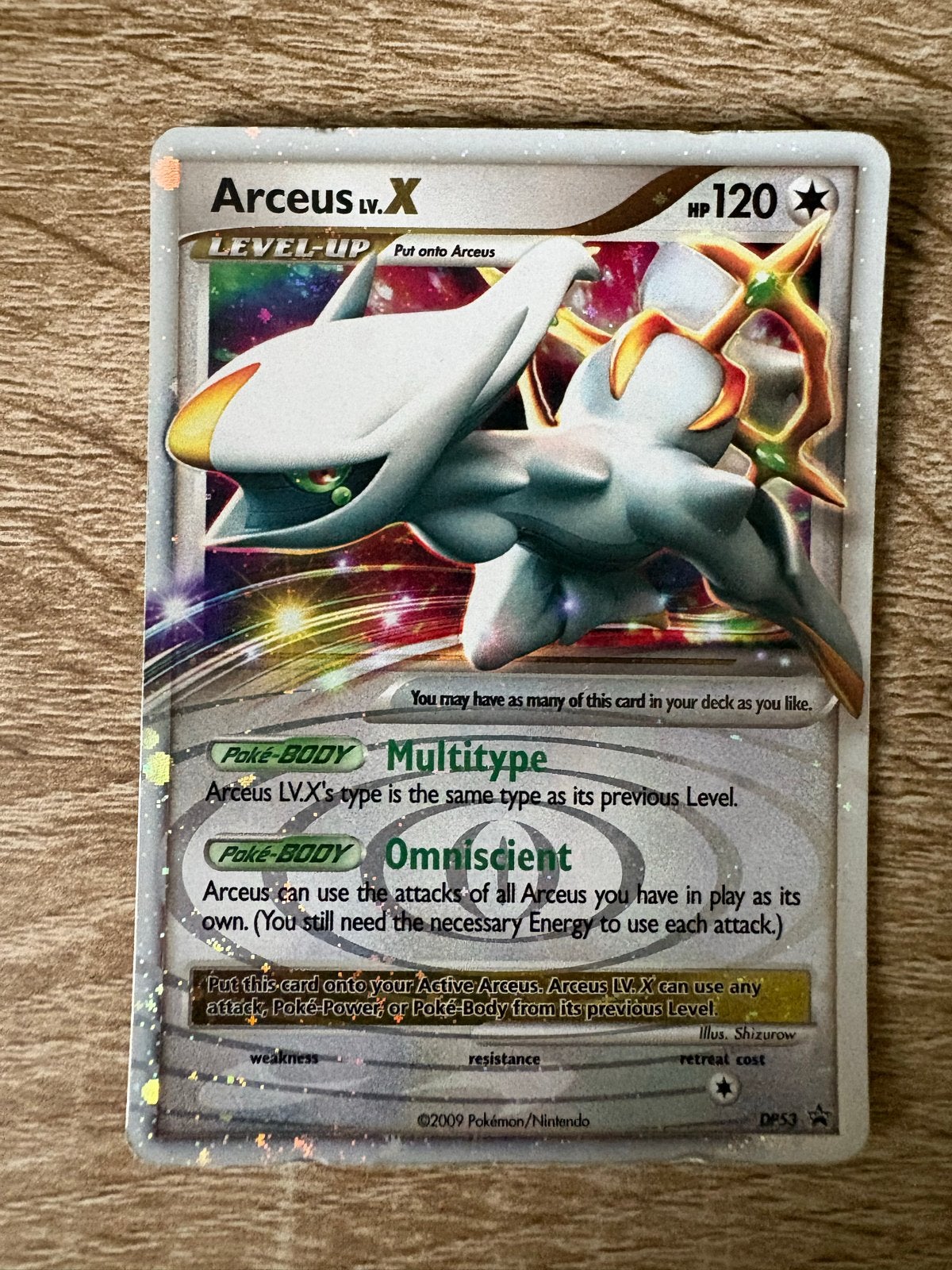 Arceus LV.X Pokémon kaart DP53 Promo, Ophalen of Verzenden, Zo goed als nieuw, Losse kaart, Foil