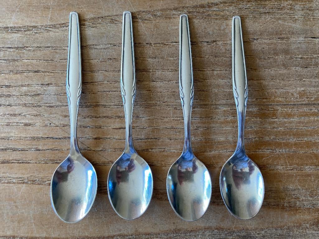 4 Vintage verzilverde WMF 90 Paris 3500 theelepeltjes, Antiek en Kunst, Ophalen of Verzenden