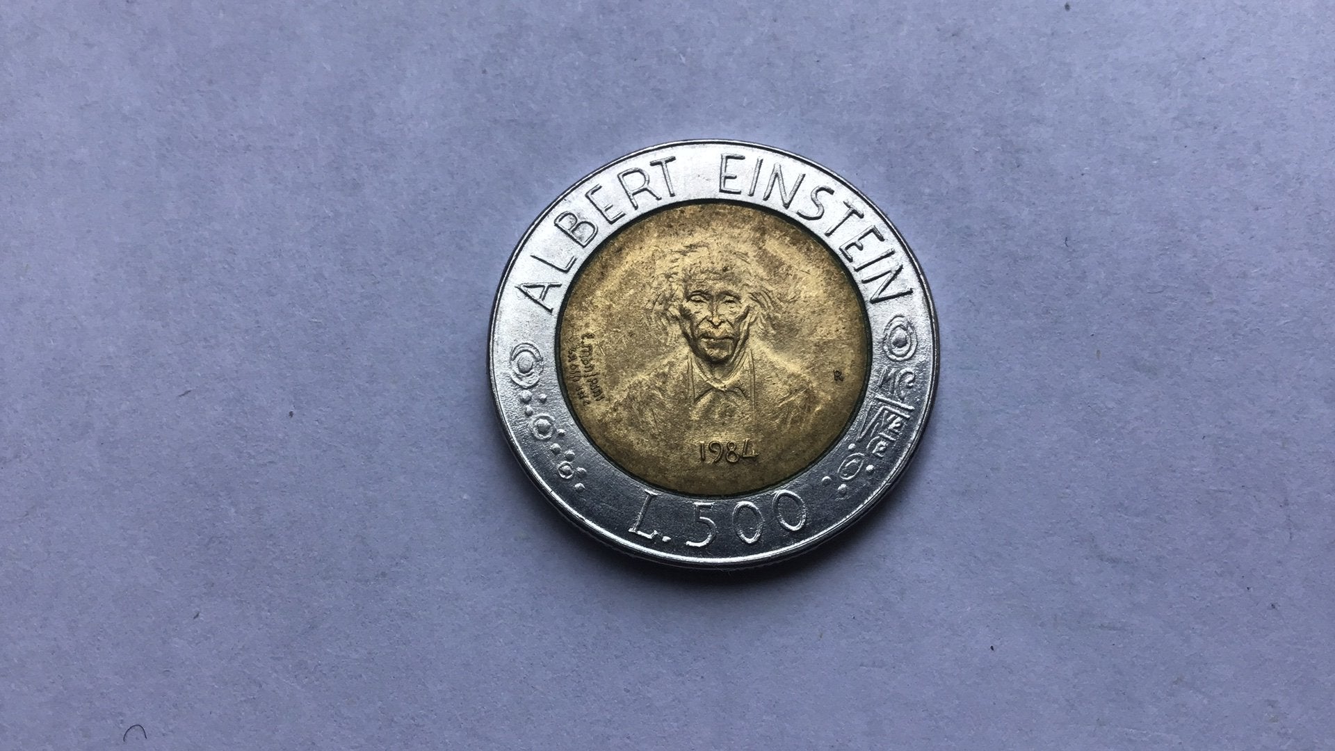San Marino 500 lire 1984 Albert Einstein., Ophalen of Verzenden