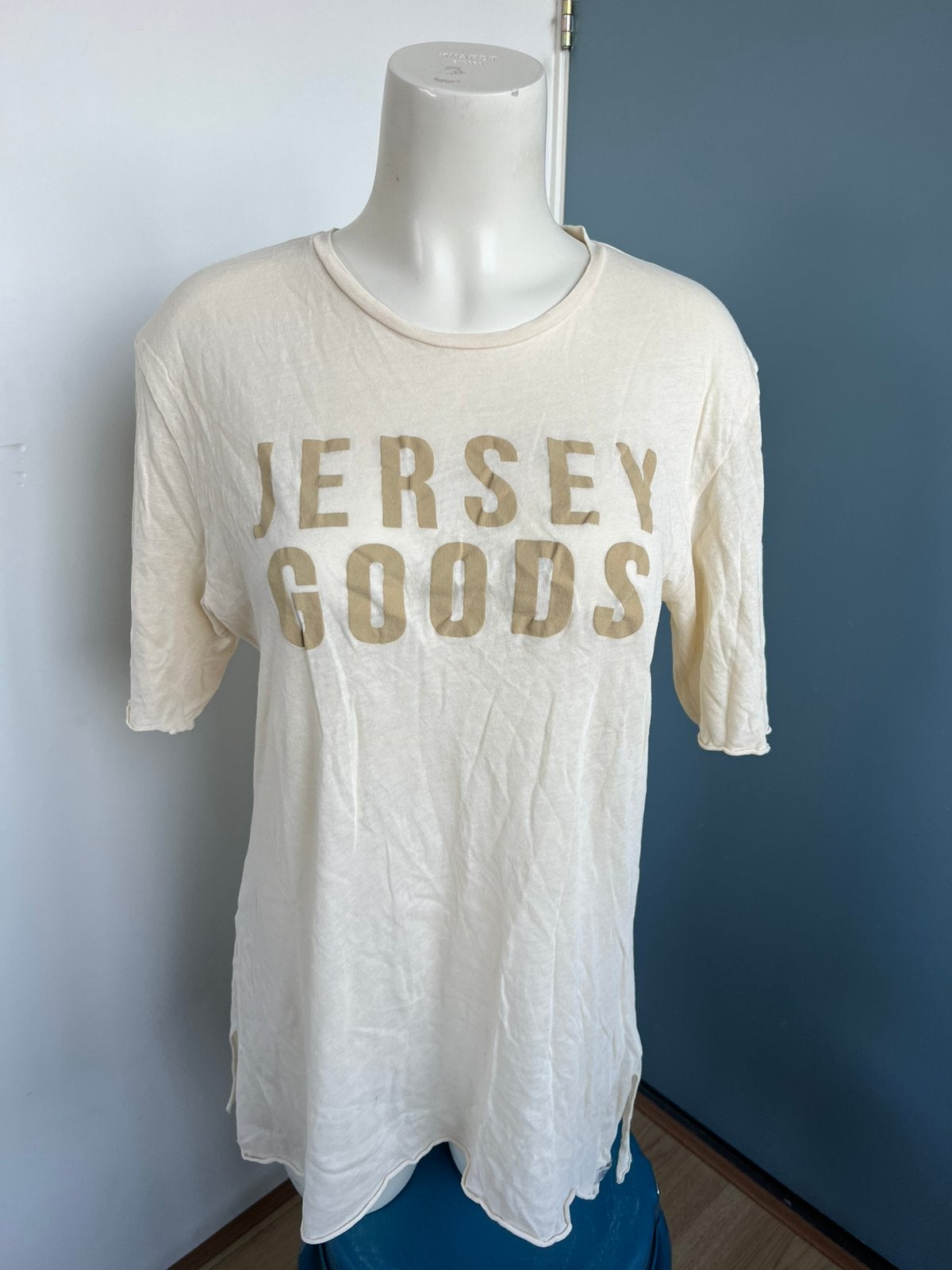 Bpi jersey beige wit shirt katoen m comfortable fit, Maat 48/50 (M), Beige, Ophalen of Verzenden, Zo goed als nieuw