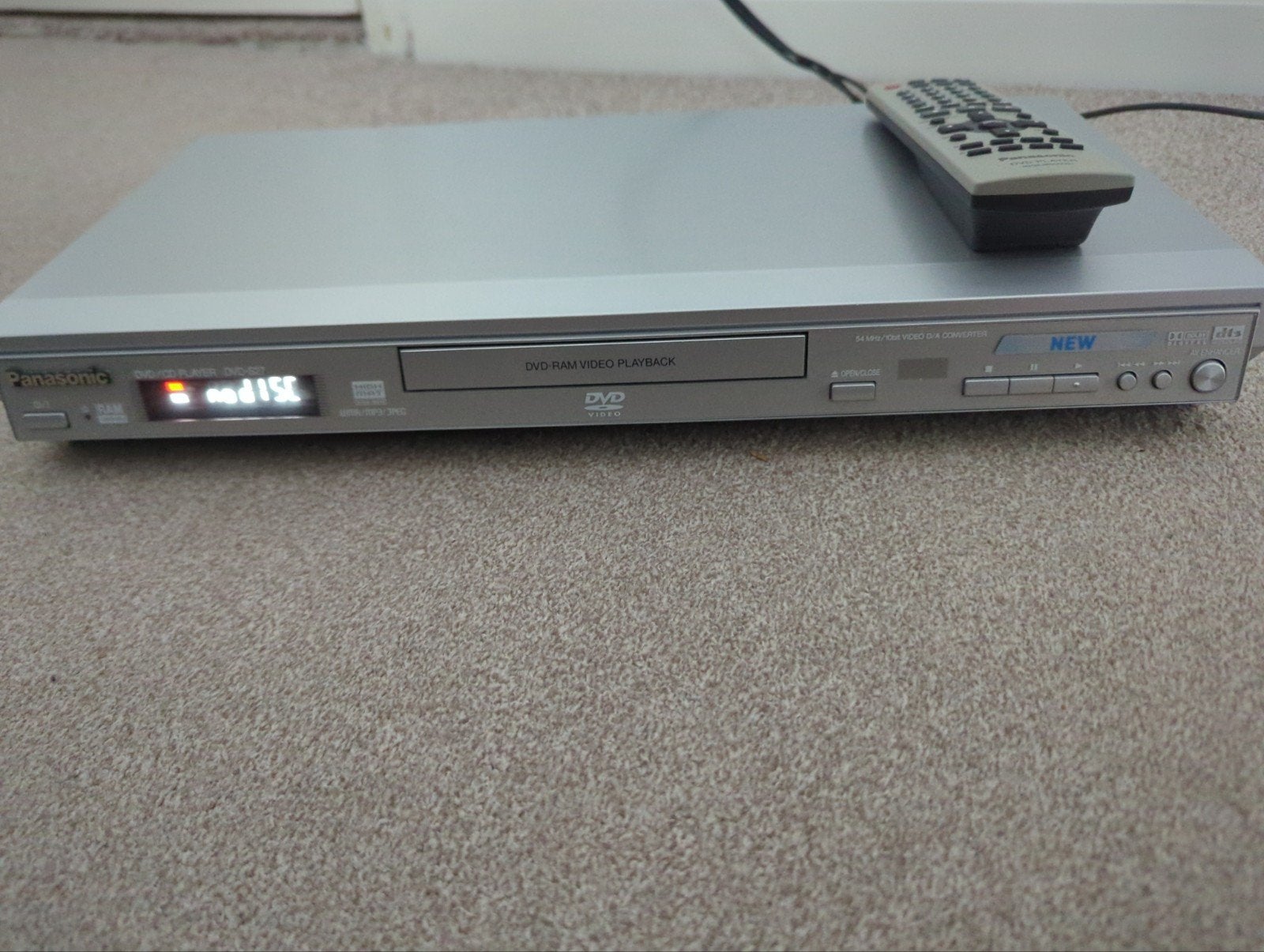 Panasonic DVD-speler - Zilverkleurig met afstandsbediening, Ophalen, Gebruikt, Dvd-speler, Panasonic
