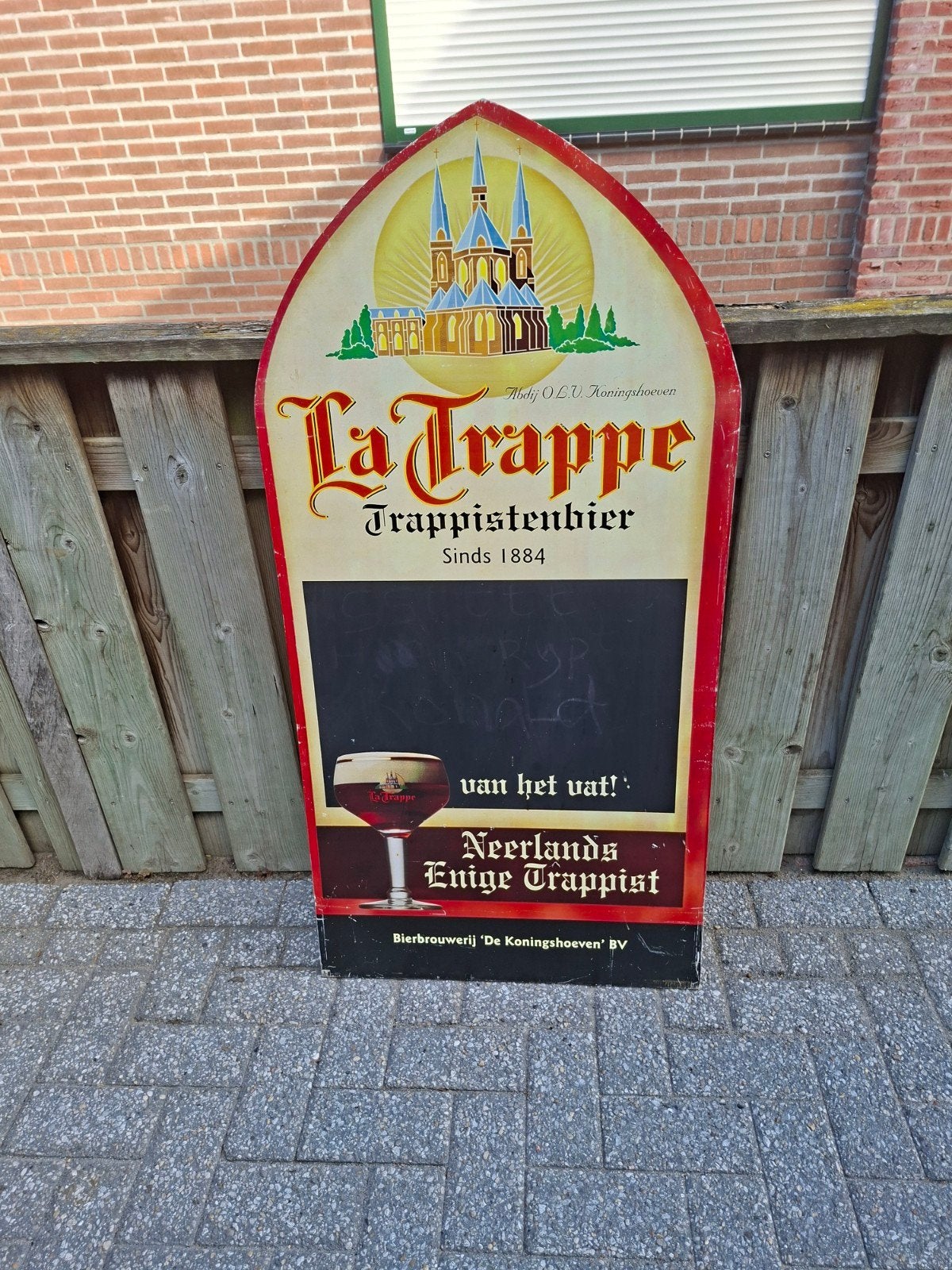 La Trappe Trappistenbier Bord Koningshoeven, Ophalen, Gebruikt, Reclamebord, Plaat of Schild, La Trappe