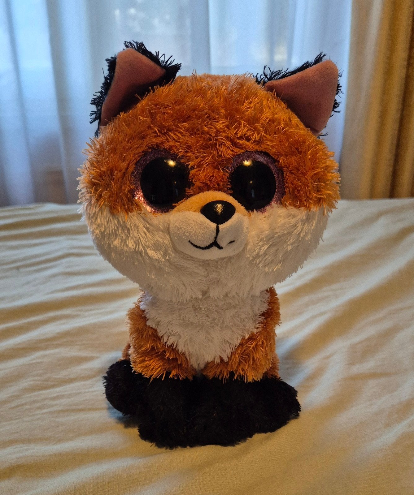 Ty Beanie Boo knuffel - Vos Slick 24 cm, Gebruikt, Ophalen of Verzenden, Middelgroot (20 tot 80 cm), Bruin