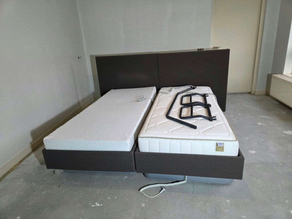 DERON de luxe hoog laag bed, Ophalen, Verstelbaar, Eenpersoons, Bruin
