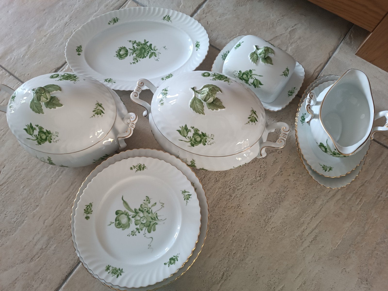 Kaiser Porzellan Desiree Servies - Groen Bloemmotief, Ophalen