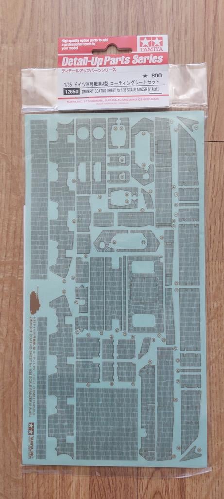 Tamiya Zimmerit Coating Sheet 1/35 Panzer IV Ausf.J, Ophalen of Verzenden