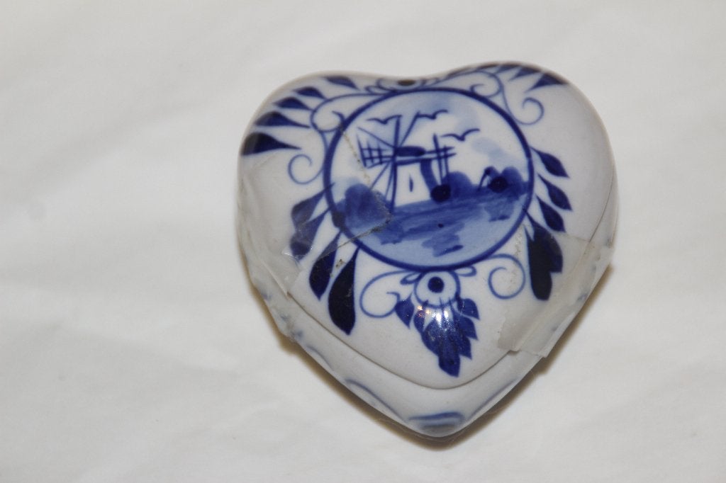 delfts blauw harten potje, Ophalen of Verzenden