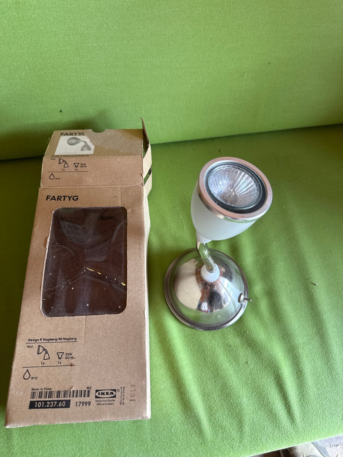 IKEA FARTYG spotje/wandlamp GU10 - Zo goed als nieuw, GU10, IKEA, Zo goed als nieuw, Zilver