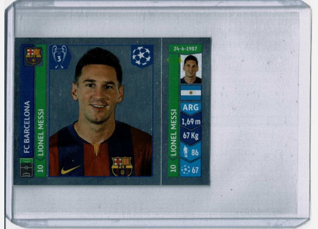 2014 Panini UCL Lionel Messi GOAT Legend Silver Foil #426, Ophalen of Verzenden, Zo goed als nieuw, Buitenlandse clubs, Poster, Plaatje of Sticker