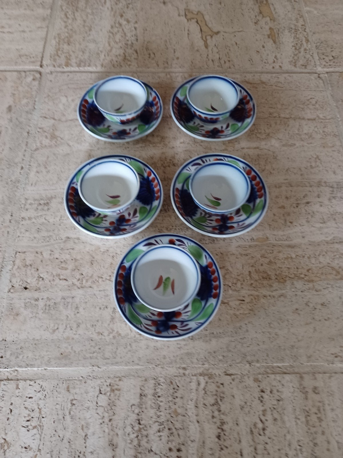 Set 5 kop-en schotels van Société Céramique Maestricht., Antiek en Kunst, Ophalen of Verzenden