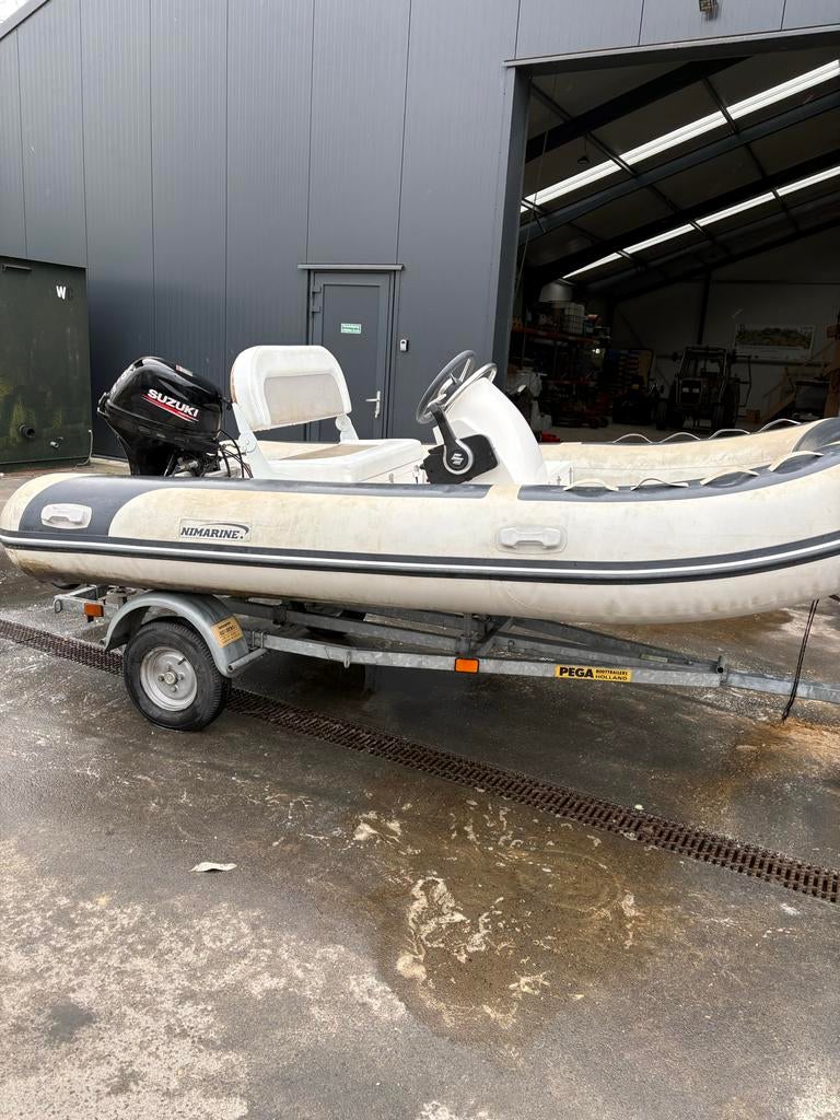 Nimarine 360 RIB + Suzuki 20PK (2020) + Trailer | Vaarklaar, Gebruikt, Benzine, Minder dan 70 pk, Overige materialen