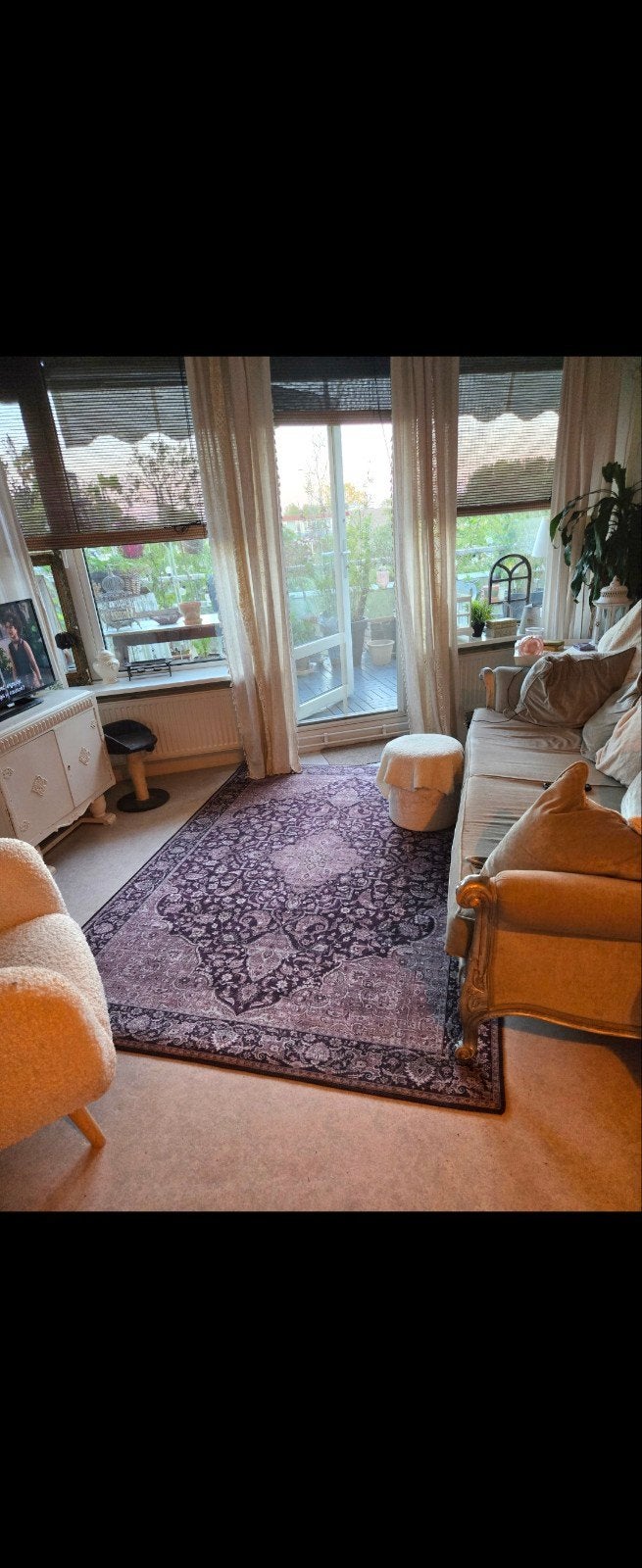 Paars vloerkleed 230 x 160 cm, Ophalen, Gebruikt, Paars, 150 tot 200 cm