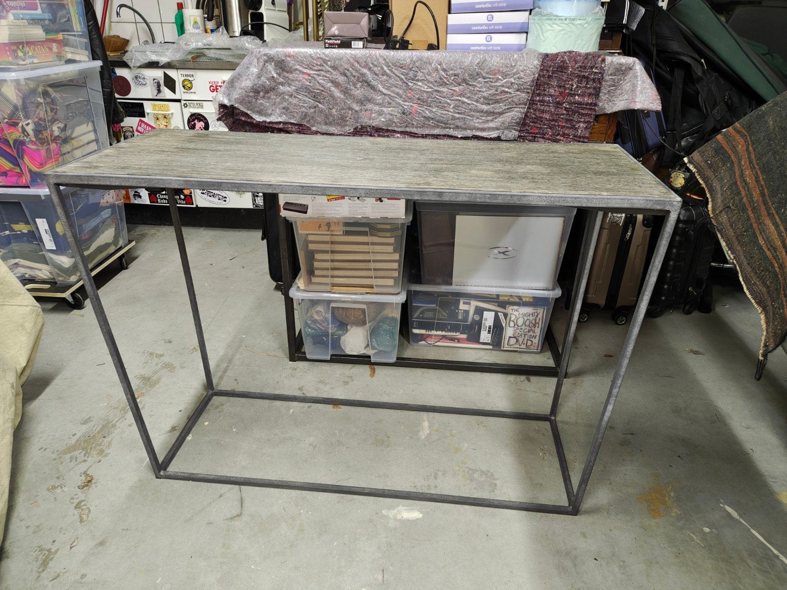 mooie en sterke sidetable metaalet hout, Huis en Inrichting, Tafels | Sidetables, 100 tot 150 cm, Industrieel maar ook landelijk