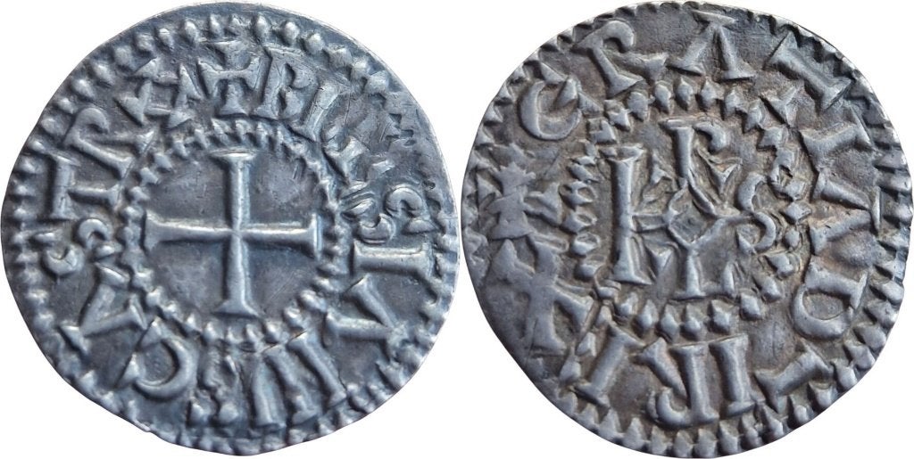 Denier 840 tot 877, Frankrijk, Karel de Kale, Blois, Ophalen of Verzenden, Frankrijk, Losse munt, Zilver