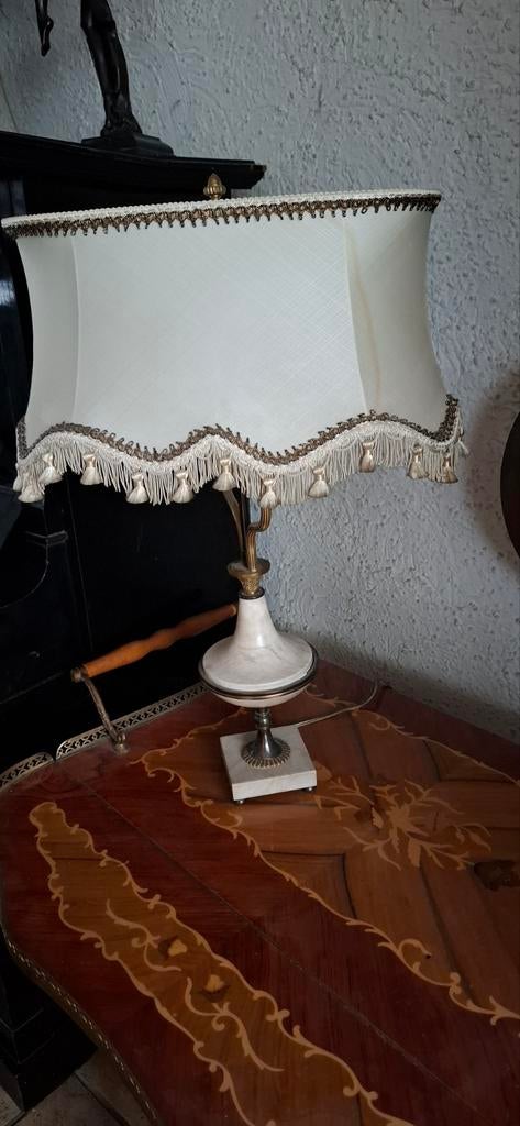 Elegante Vintage Tafellamp met Marmeren Voet, Ophalen