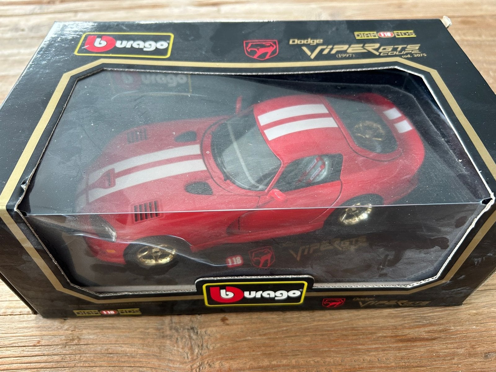 Burago Dodge Viper GTS Coupe 1997 - Zo goed als nieuw, Ophalen of Verzenden, Zo goed als nieuw, Auto, Bburago