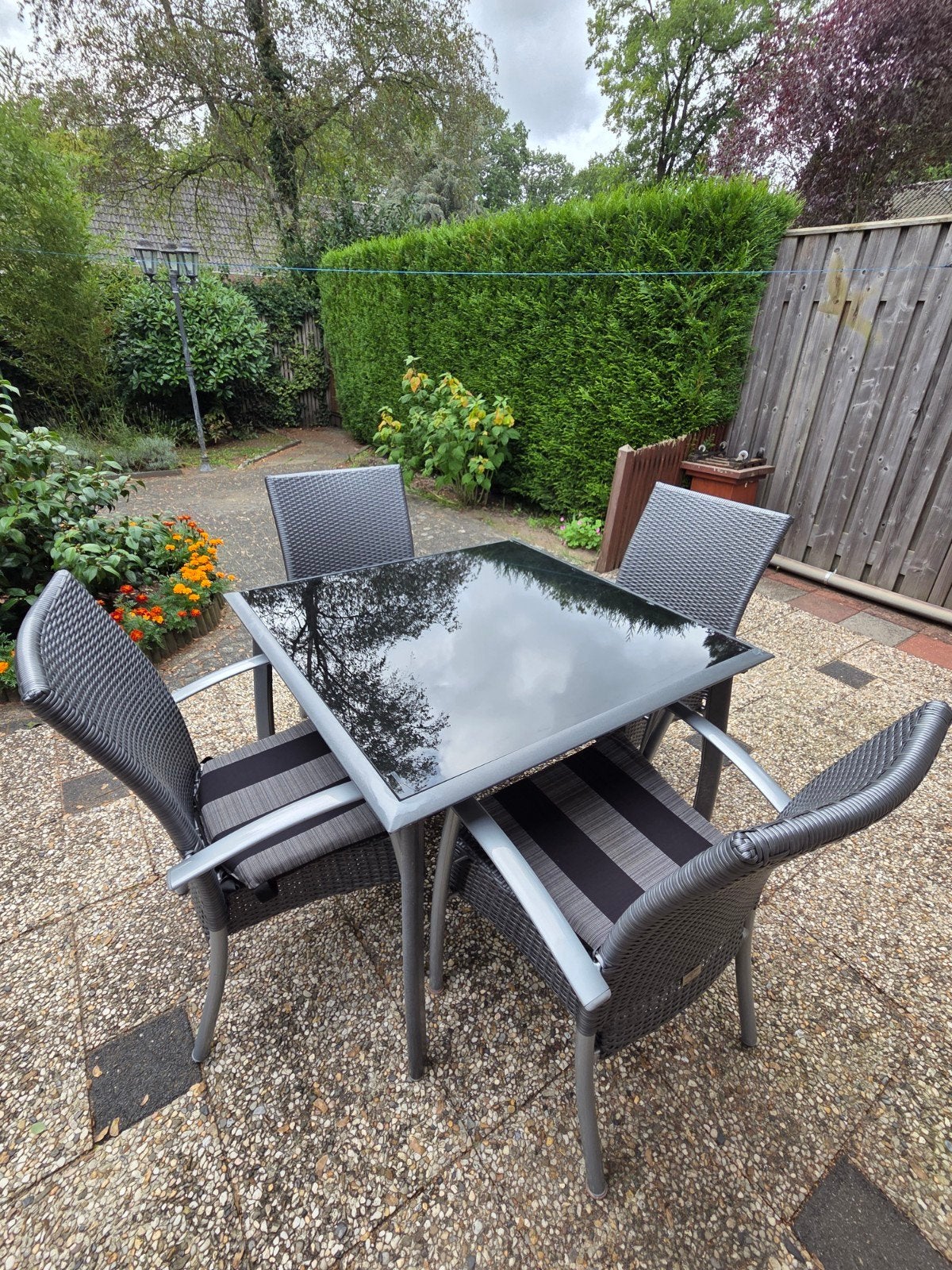 Tuinset, Tuin en Terras, Ophalen, 4 zitplaatsen, Gebruikt, Aluminium