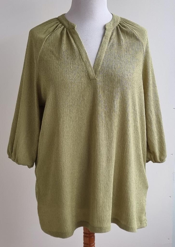 MS Mode groen shirt mt. L, Maat 42/44 (L), Ophalen of Verzenden, Zo goed als nieuw, Korte mouw
