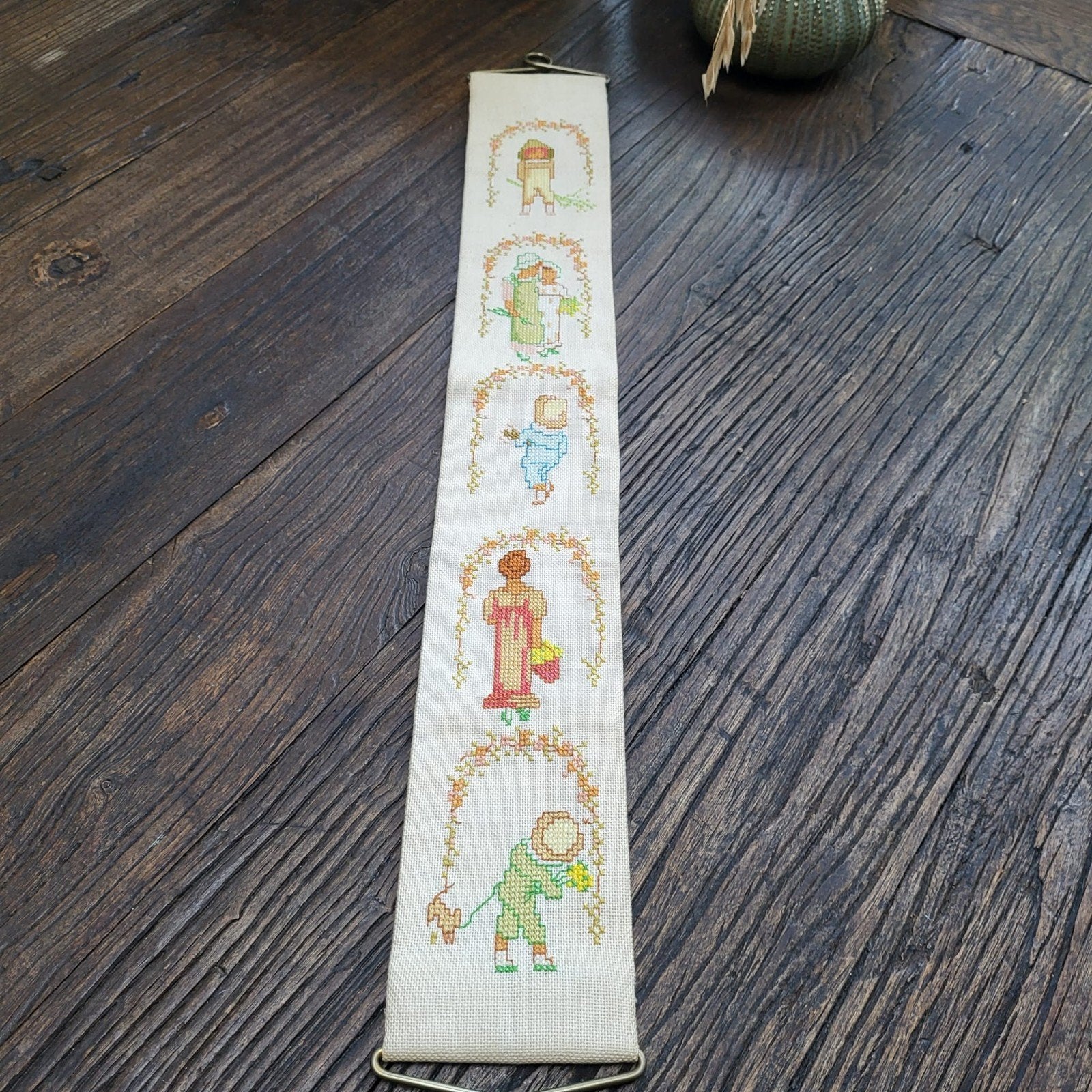 Vintage Schellekoord Geborduurd - 60x8 cm, Ophalen of Verzenden