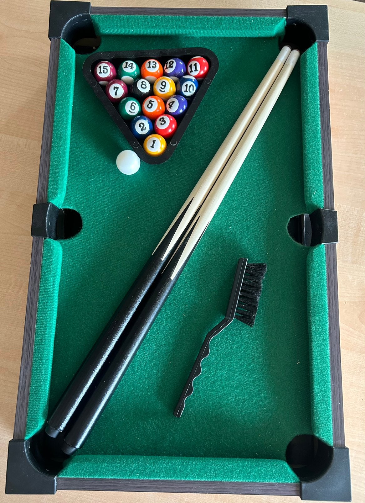 Mini Pooltafel Compleet met Keus, Ballen en Borstel, Kinderen en Baby's, Ophalen, Jongen of Meisje