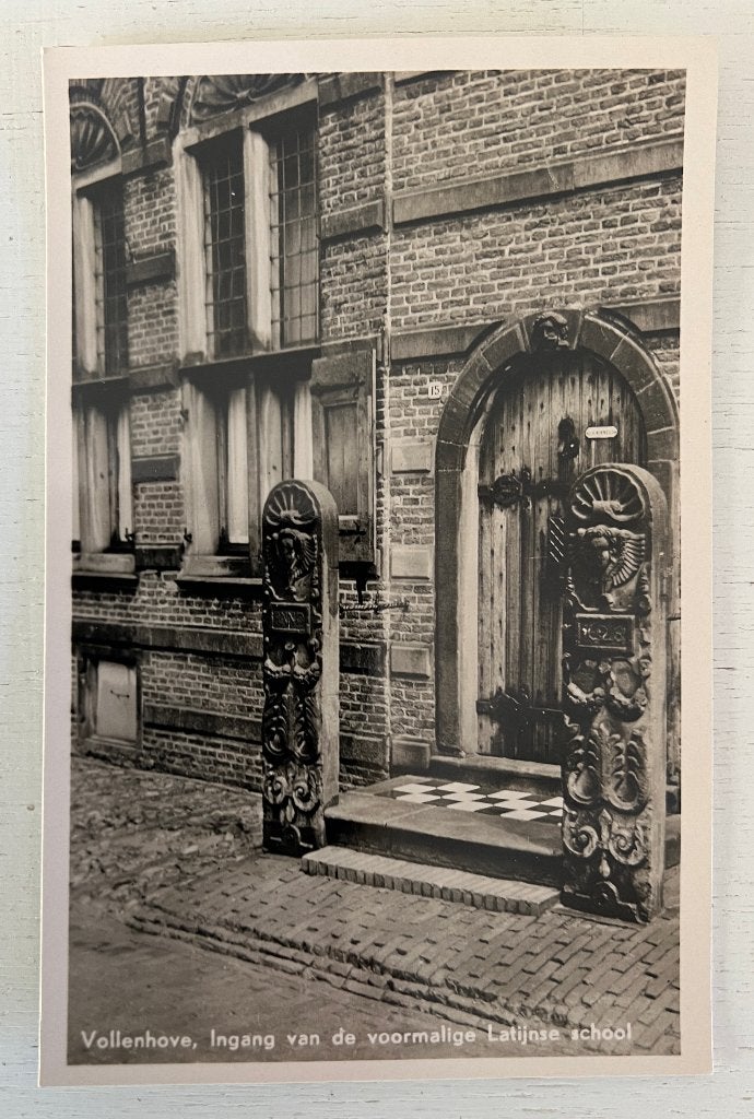 Oude Ansichtkaart - Vollenhove, Ingang Latijnse school, Verzamelen, Ophalen of Verzenden, 1940 tot 1960, Ongelopen, Overijssel