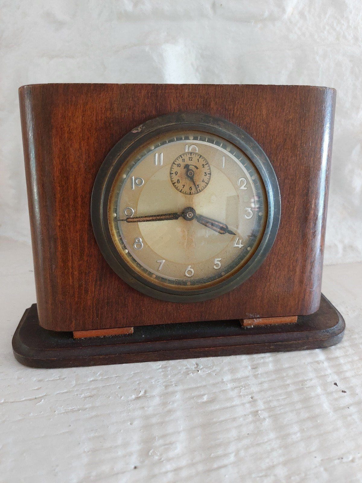 Vintage Jugendstil Klokje - Houten Mantelklok, Ophalen of Verzenden