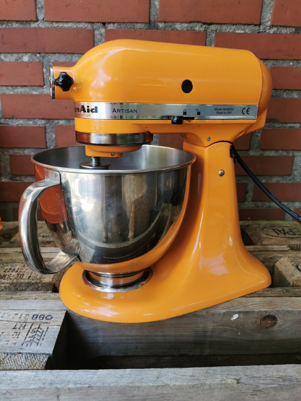 Kitchenaid Artisan oranje., 4 liter of meer, Ophalen of Verzenden, Gebruikt, 3 snelheden of meer