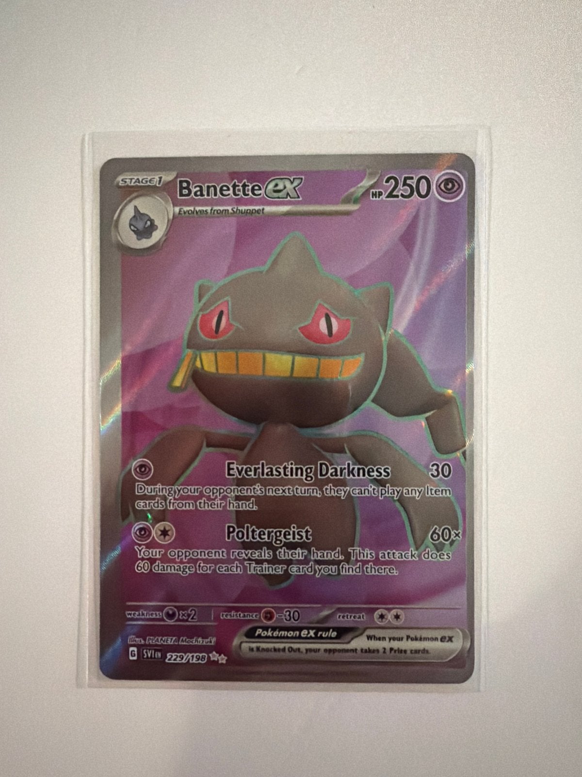 Pokémon Kaart: Banette ex (SV01: Scarlet & Violet), Ophalen of Verzenden, Zo goed als nieuw, Losse kaart, Foil