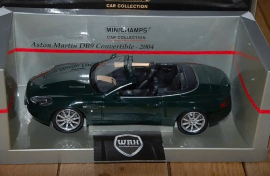 1:18 ASTON MARTIN DB9 CABRIOLET green Minichamps in box WRH, Verzenden, Zo goed als nieuw, Auto, MiniChamps