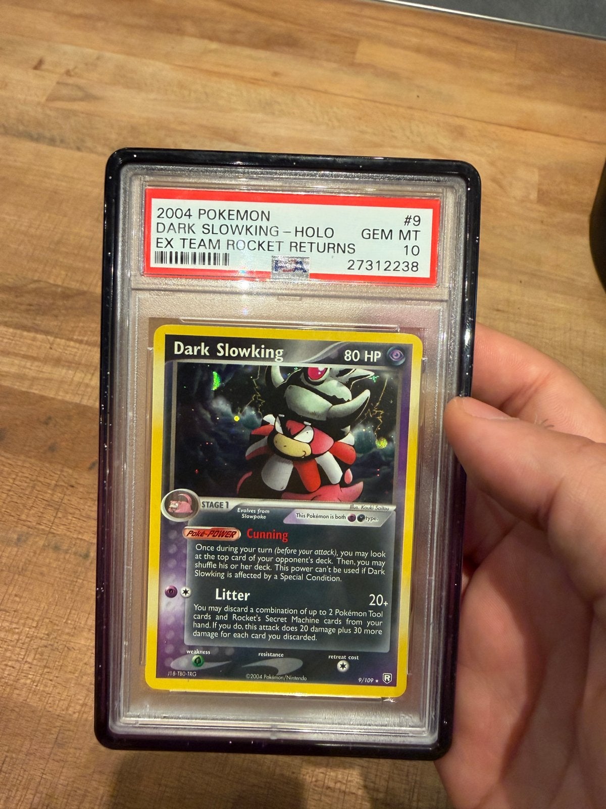 POP 68 2004 Dark Slowking Holo #9 PSA 10 EX Team Rocket, Ophalen of Verzenden, Zo goed als nieuw, Losse kaart, Foil