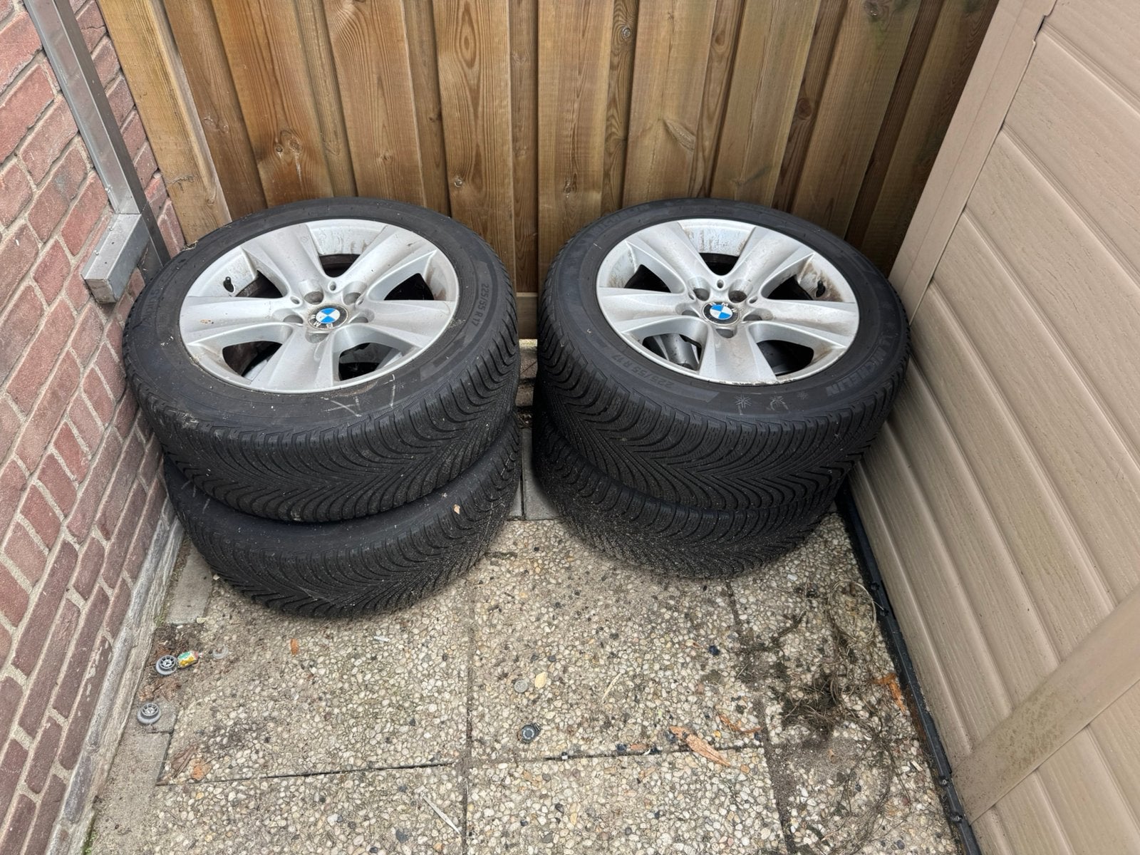 BMW velgen met Michelin Alpin5 winterbanden 225/55/R17, Ophalen, Gebruikt