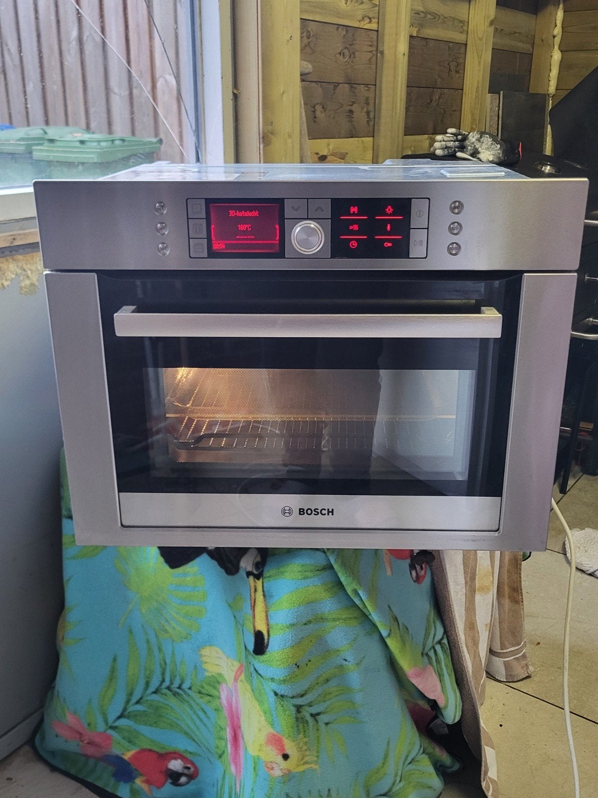 BOSCH RVS COMBI OVEN MAGNETRON MET PYROLYSE ZELFREINIGEN, Ophalen of Verzenden, Hete lucht
