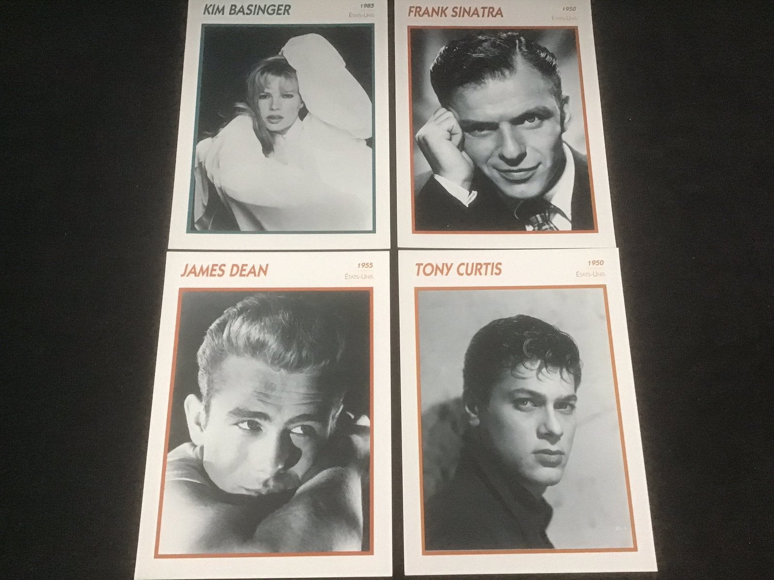 40 Vintage Portretkaarten o.a. James Dean, Richard Gere, 1960 tot 1980, Ophalen of Verzenden, Zo goed als nieuw, Prent
