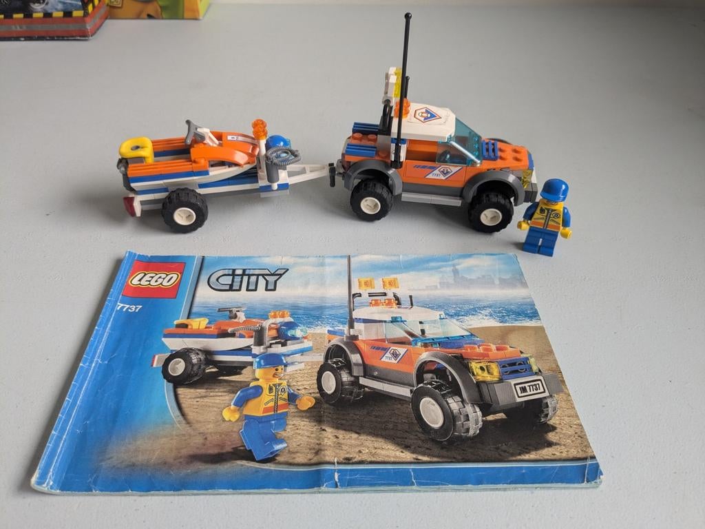 Lego 7737 Kustwacht 4x4 en waterscooter, Ophalen of Verzenden, Zo goed als nieuw